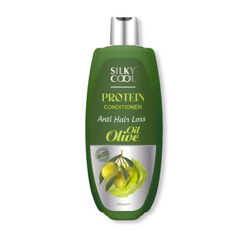 Silky Cool Anti-Hair Loss Conditioner with Protein, Olive Oil & Black Seed – Sulfate-Free Nourishing Formula with Coconut Oil & Milk Protein  250ml & 500ml